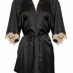 Guipure Trimmed Silk Robe