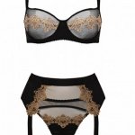 Guipure Cup Balcony Bra, Guipure Suspender Belt and Thong