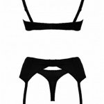 Guipure Cup Balcony Bra, Guipure Suspender Belt and Thong
