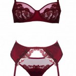 Scarlet Guipure Balcony Bra, Suspender Belt and Thong