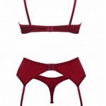 Scarlet Guipure Balcony Bra, Suspender Belt and Thong