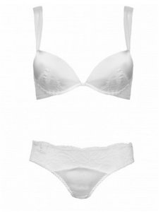 Silk Push up Plunge Bra and  Lace Derierre Brief