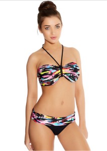 Graffiti Padded Bandeau Bikini Top
