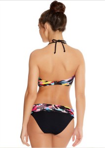 Graffiti Padded Bandeau Bikini Top