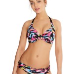 Graffiti Padded Banded Halter Bikini Top