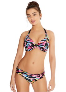 Graffiti Padded Banded Halter Bikini Top
