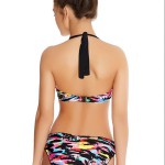 Graffiti Padded Banded Halter Bikini Top