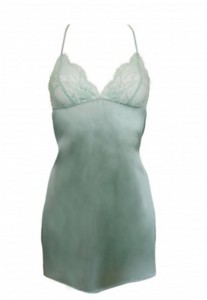 Mint Silk Babydoll and Lace Thong