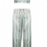 Mint Silk Stripe Boudoir Bra and Pyjama Bottom