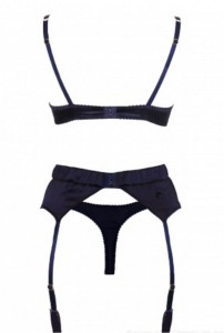 Silk bra & thong & suspender belt