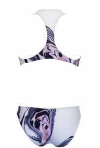 Ripple Print Cut-Out Swimsuit back