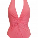 Sunset Pink Knotted Swimsuit front